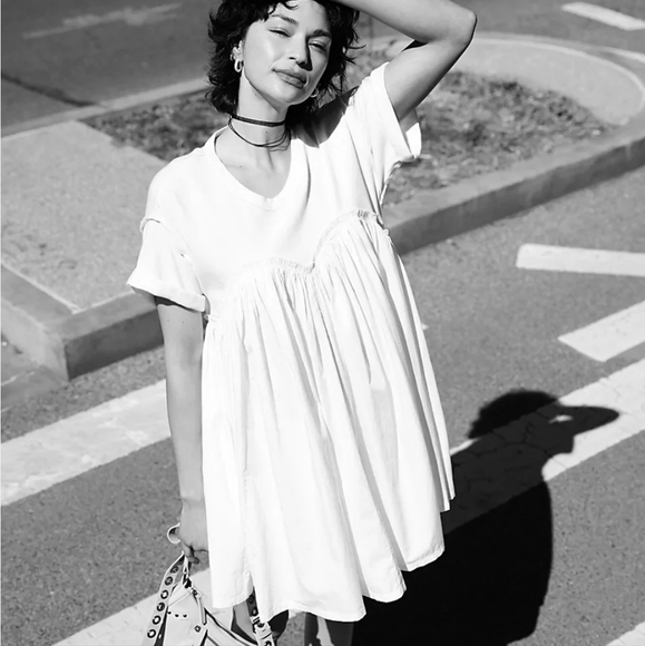 Free People Catalina Swing White Flowy Short Sleeve Sundress - Picture 7 of 13